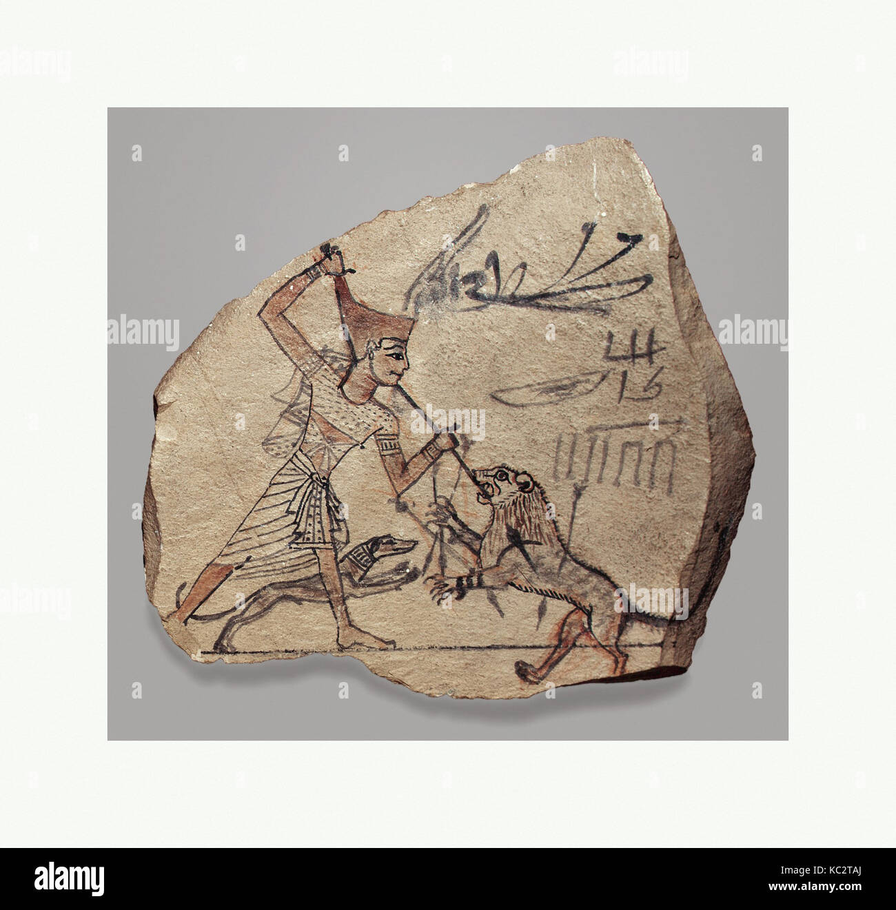 Artists Sketch Of Pharaoh Spearing A Lion Ca 11861070