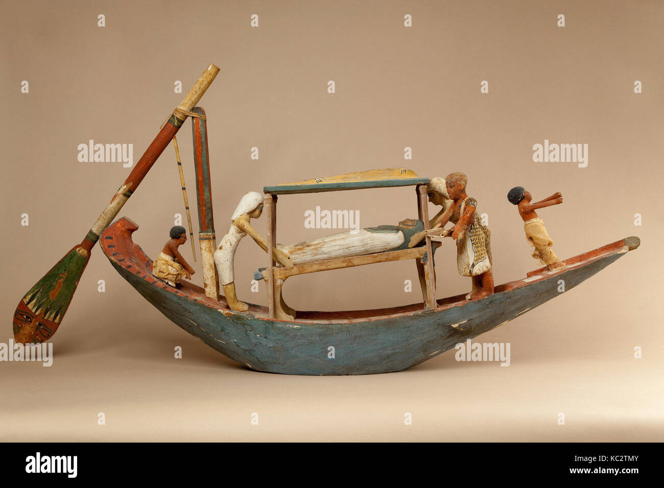 Model boat of Ukhhotep, Middle Kingdom, Dynasty 12, ca. 1981–1802 B.C., From Egypt, Middle Egypt, Khashaba excavations, 1910–11 Stock Photo