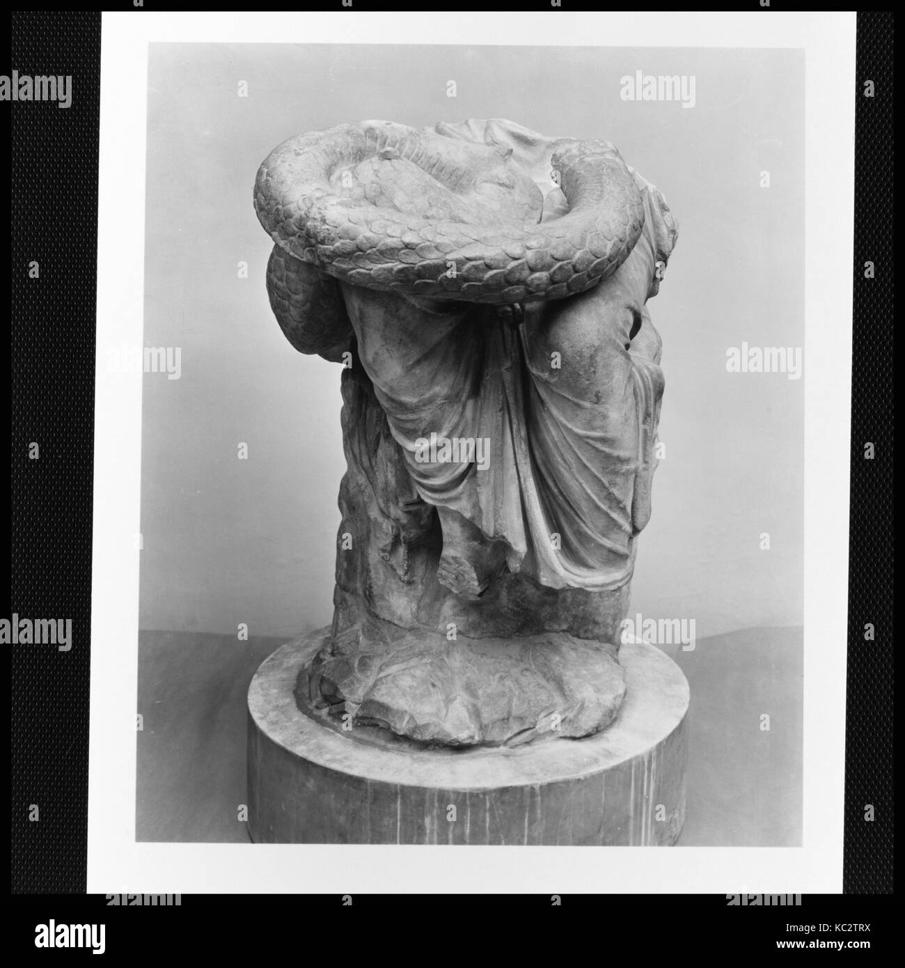 Lower part of a marble seated statue of Hygieia, 1st or 2nd century A.D Stock Photo