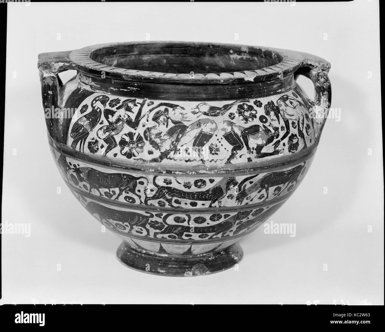 Terracotta columnkrater (bowl for mixing wine and water), ca. 625600