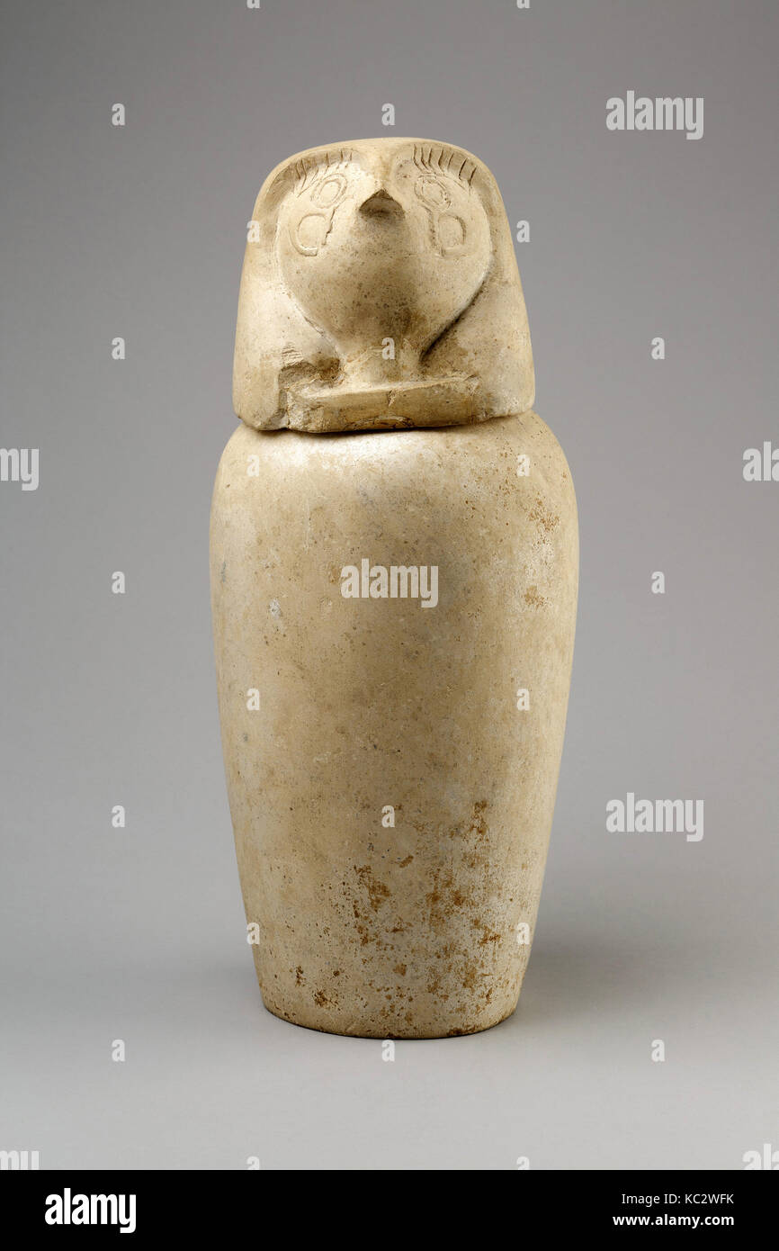 Canopic jar with falcon head (Qebehsenuef), ca. 800–650 BC Stock Photo