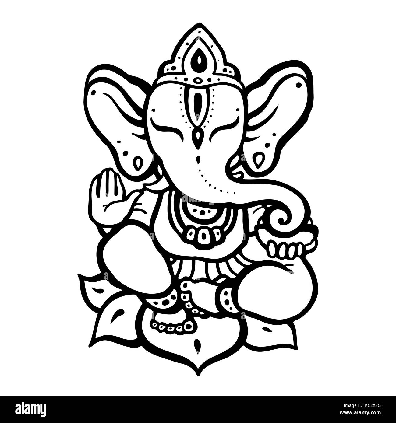 Hindu God Ganesha Stock Vector Image & Art - Alamy