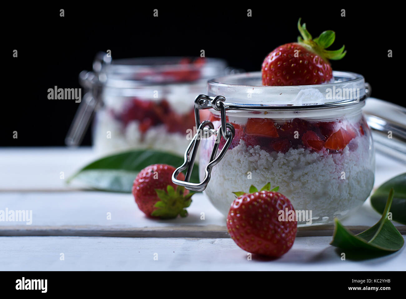 Strawberry dessert on the table Stock Photo