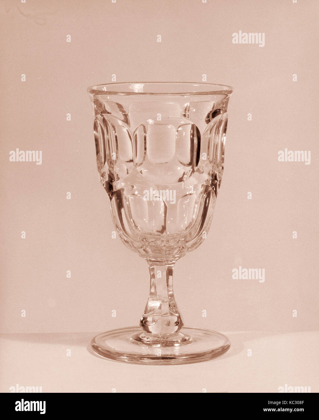 Goblet, 1830–70, Made in United States, American, Pressed glass, H. 6 1/4 in. (15.9 cm), Glass Stock Photo