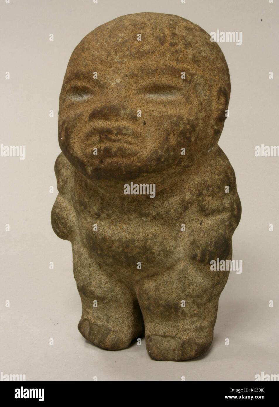 Standing Figure, 10th–5th century B.C., Mexico, Mesoamerica, Olmec, Serpentine (metapmorphic), H. 5 3/16 x W. 3 1/4 x D. 2 13/16 Stock Photo