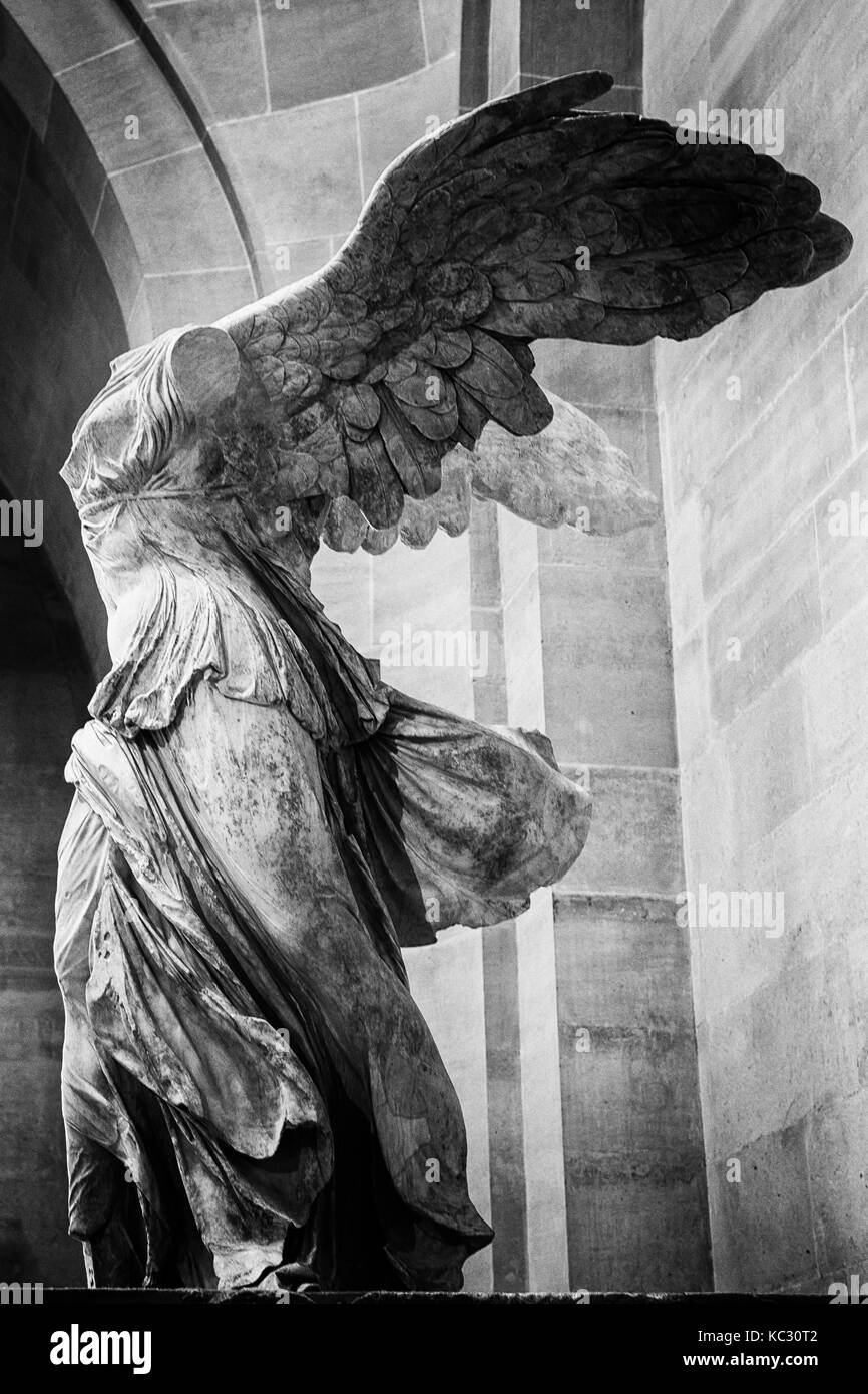 Winged Victory of Samothrace at Louvre, Paris Stock Photo