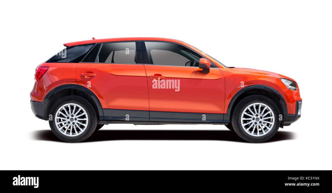 SUV car side view isolated on white Stock Photo Alamy