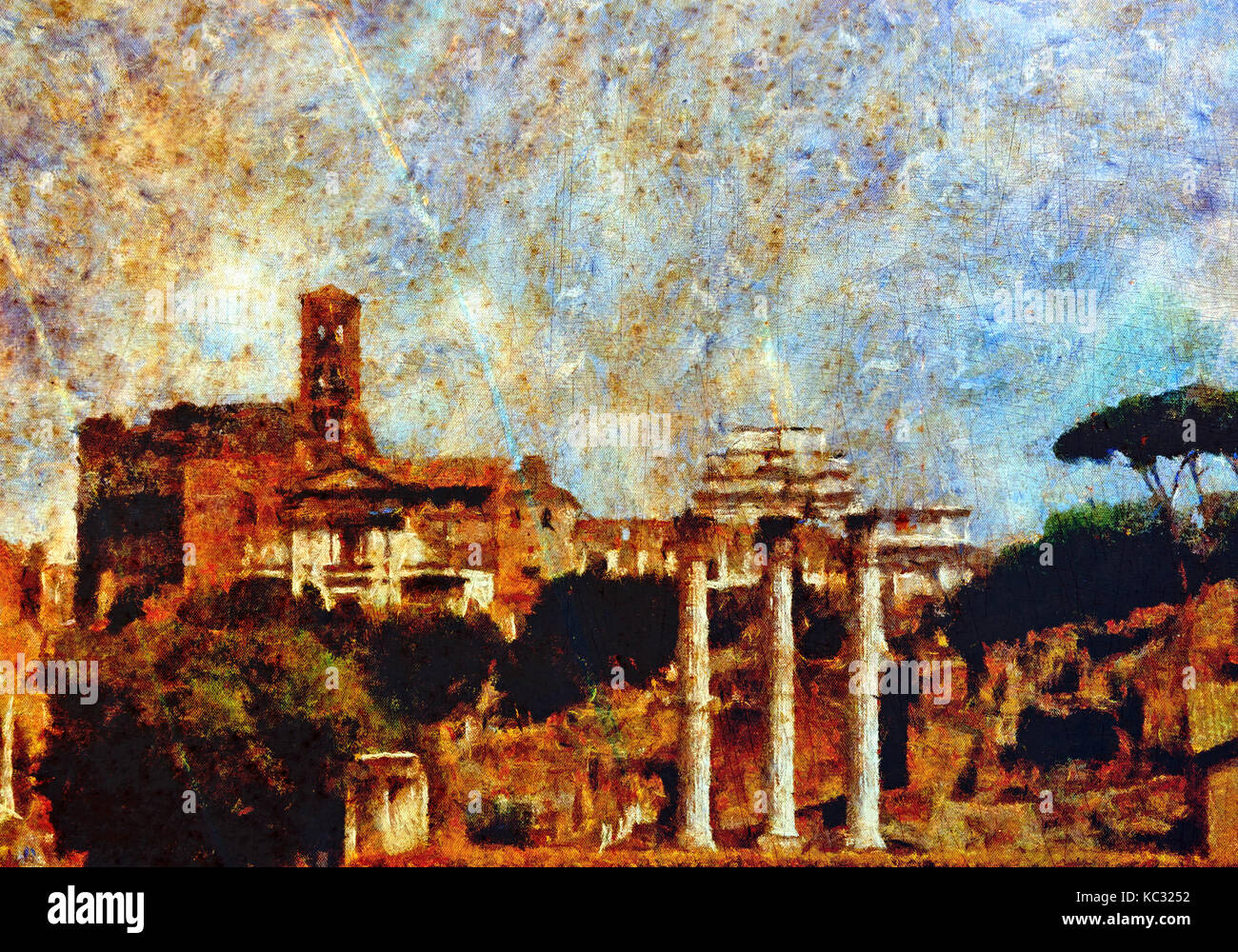 Temple of Castor and Pollux, Forum, Rome, Italy Stock Photo