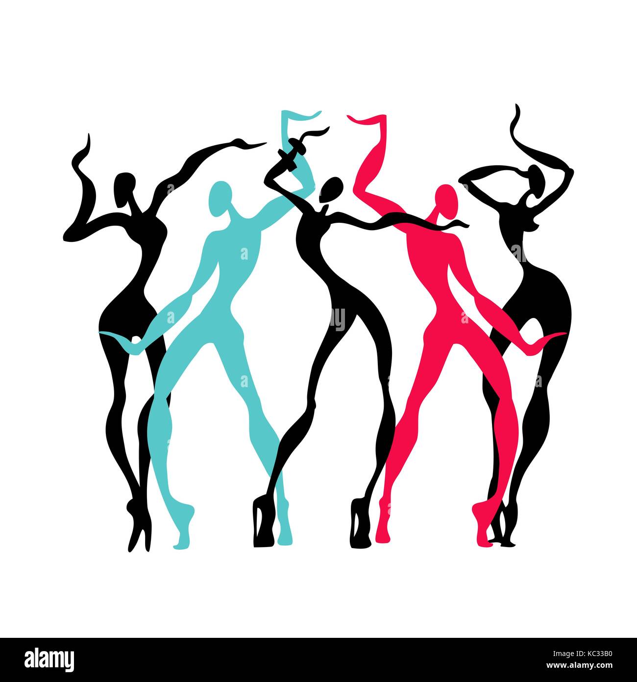 Beautiful women. Dancing silhouettes Stock Vector Image & Art Alamy