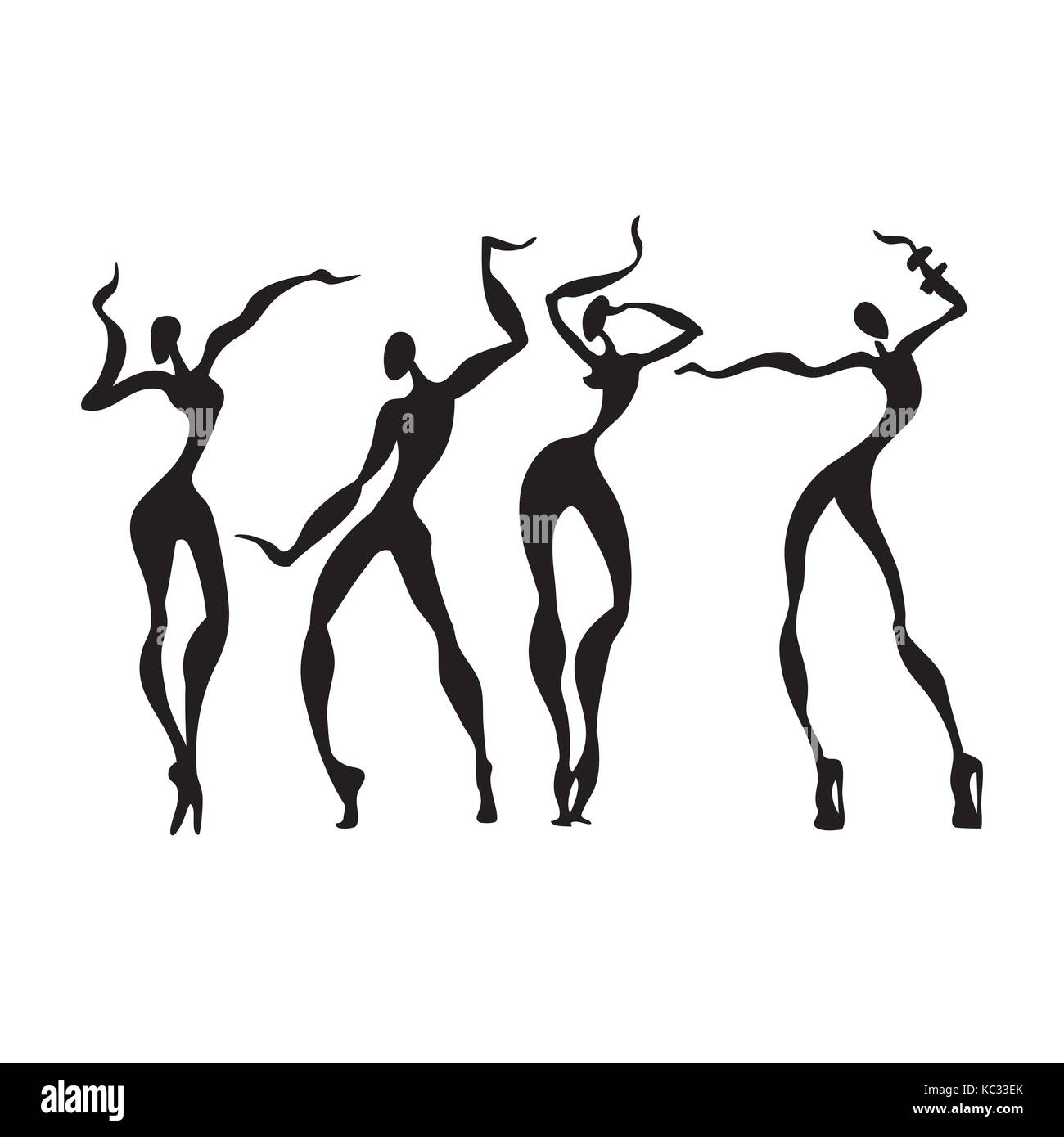 Beautiful women. Dancing silhouettes Stock Vector Image & Art - Alamy
