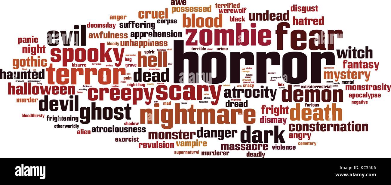 Horror word cloud concept. Vector illustration Stock Vector