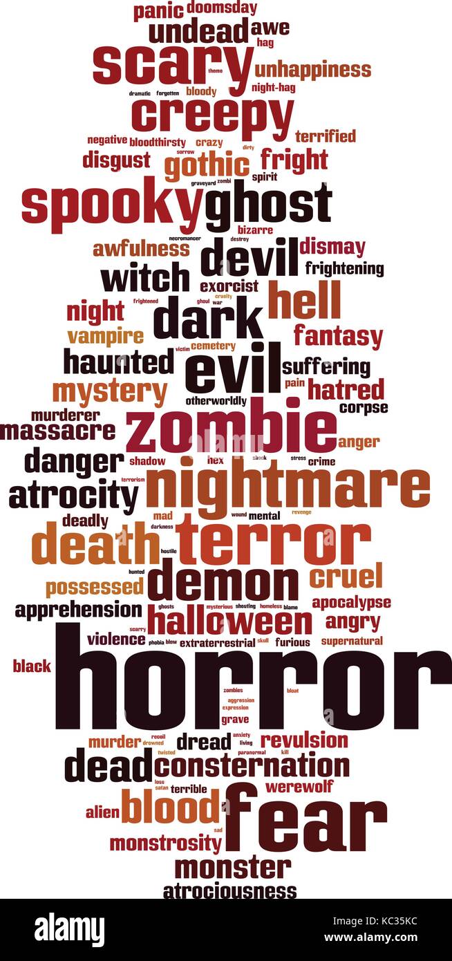 Horror word cloud concept. Vector illustration Stock Vector