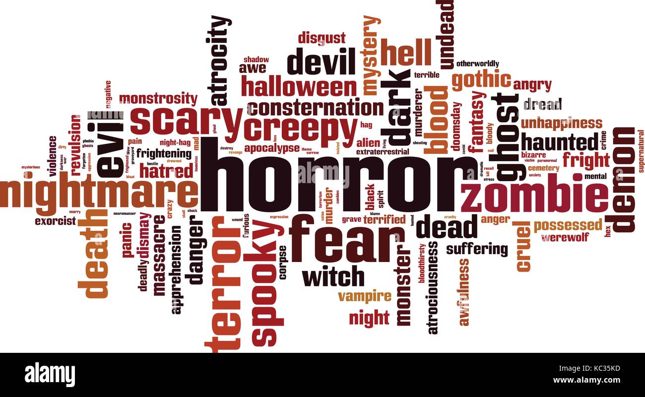 Horror word cloud concept. Vector illustration Stock Vector