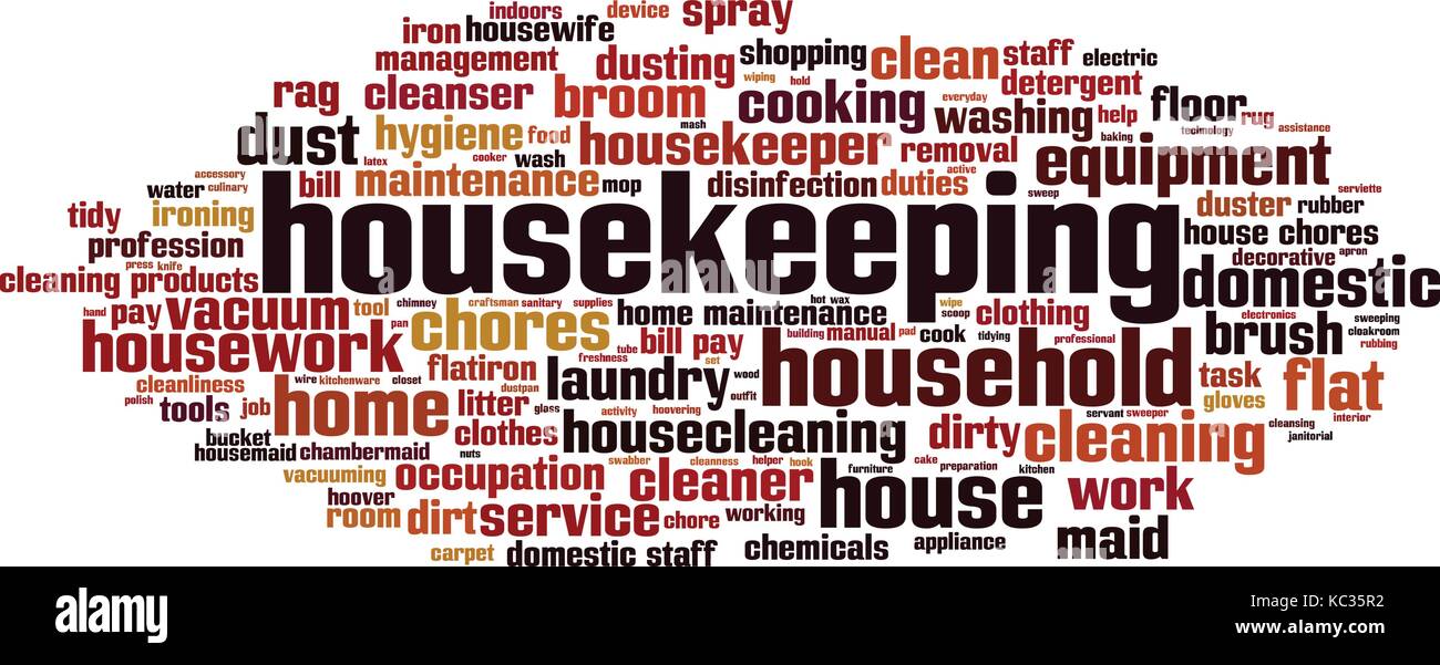 Housekeeping word cloud concept. Vector illustration Stock Vector Image