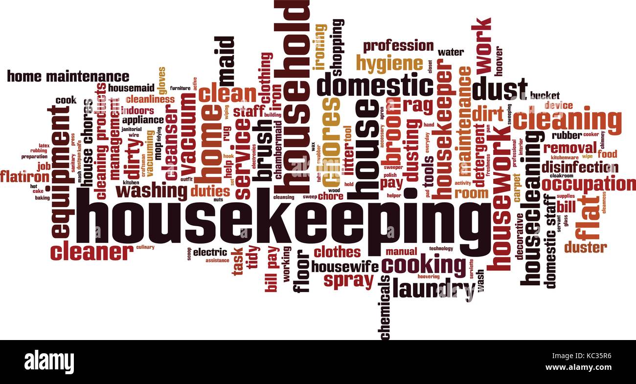 Housekeeping word cloud concept. Vector illustration Stock Vector Image
