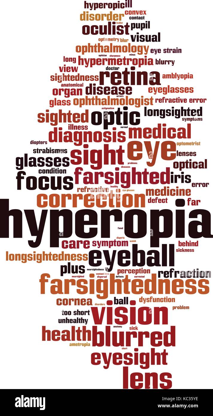 Hyperopia word cloud concept. Vector illustration Stock Vector