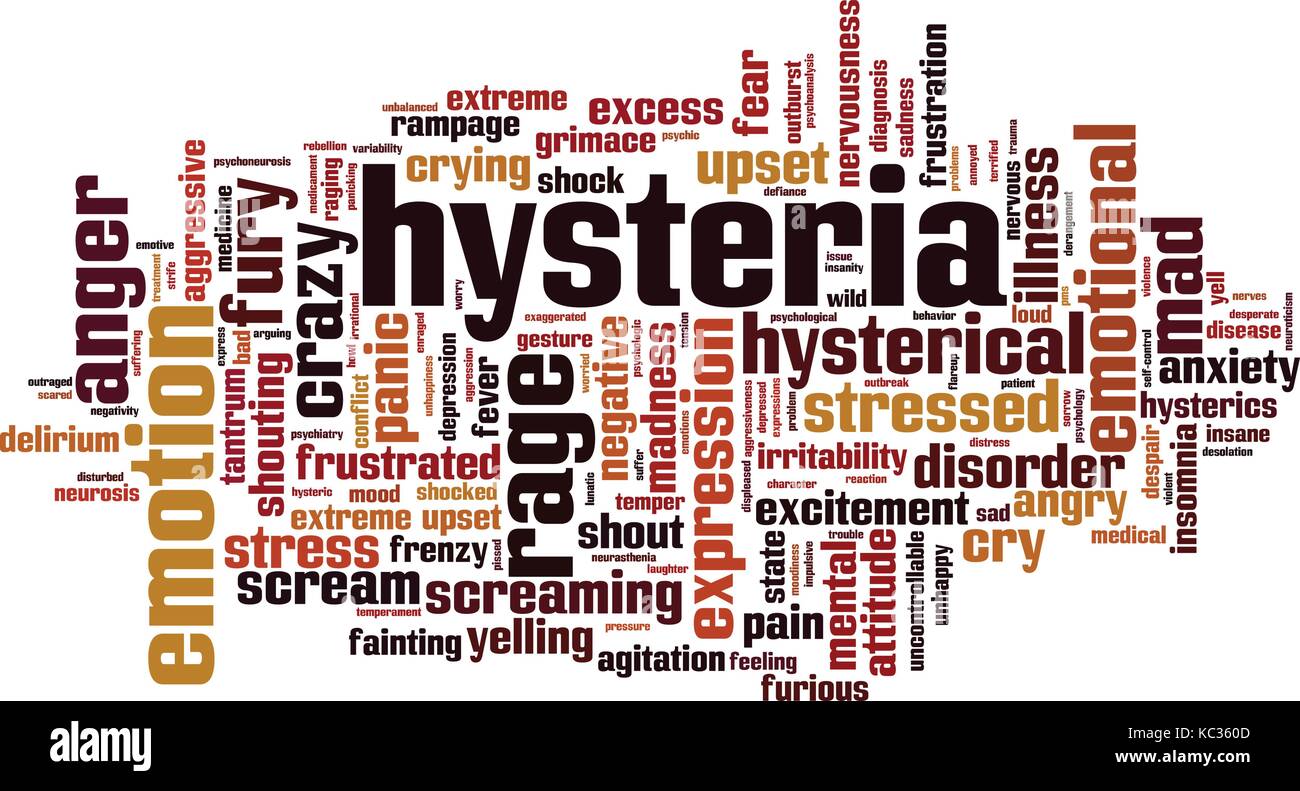 Hysteria word cloud concept. Vector illustration Stock Vector Image