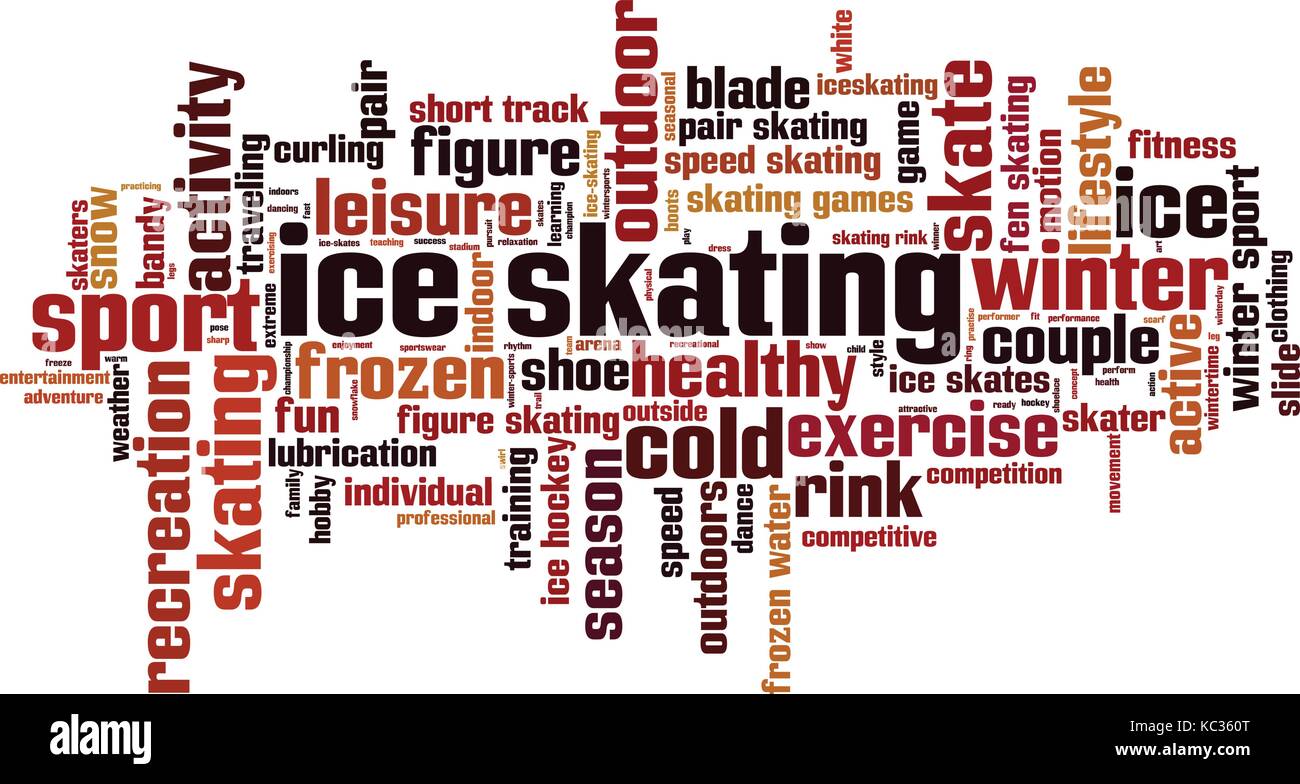 Ice skating word cloud concept. Vector illustration Stock Vector Image