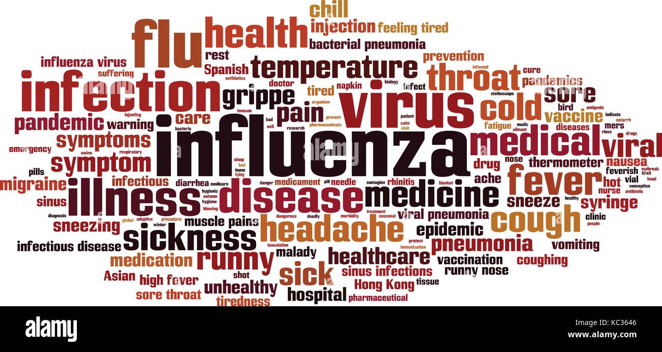 Influenza word cloud concept. Vector illustration Stock Vector