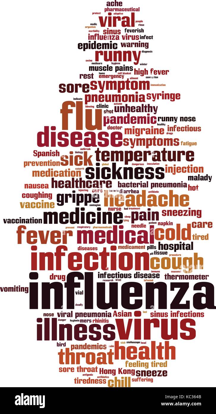 Influenza word cloud concept. Vector illustration Stock Vector