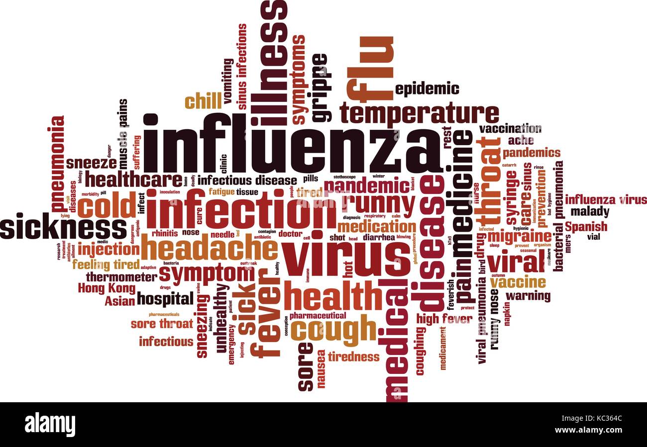 Influenza word cloud concept. Vector illustration Stock Vector