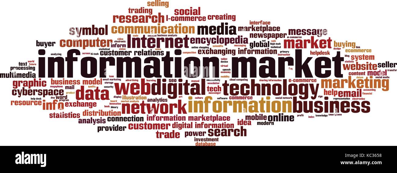 Information market word cloud concept. Vector illustration Stock Vector ...