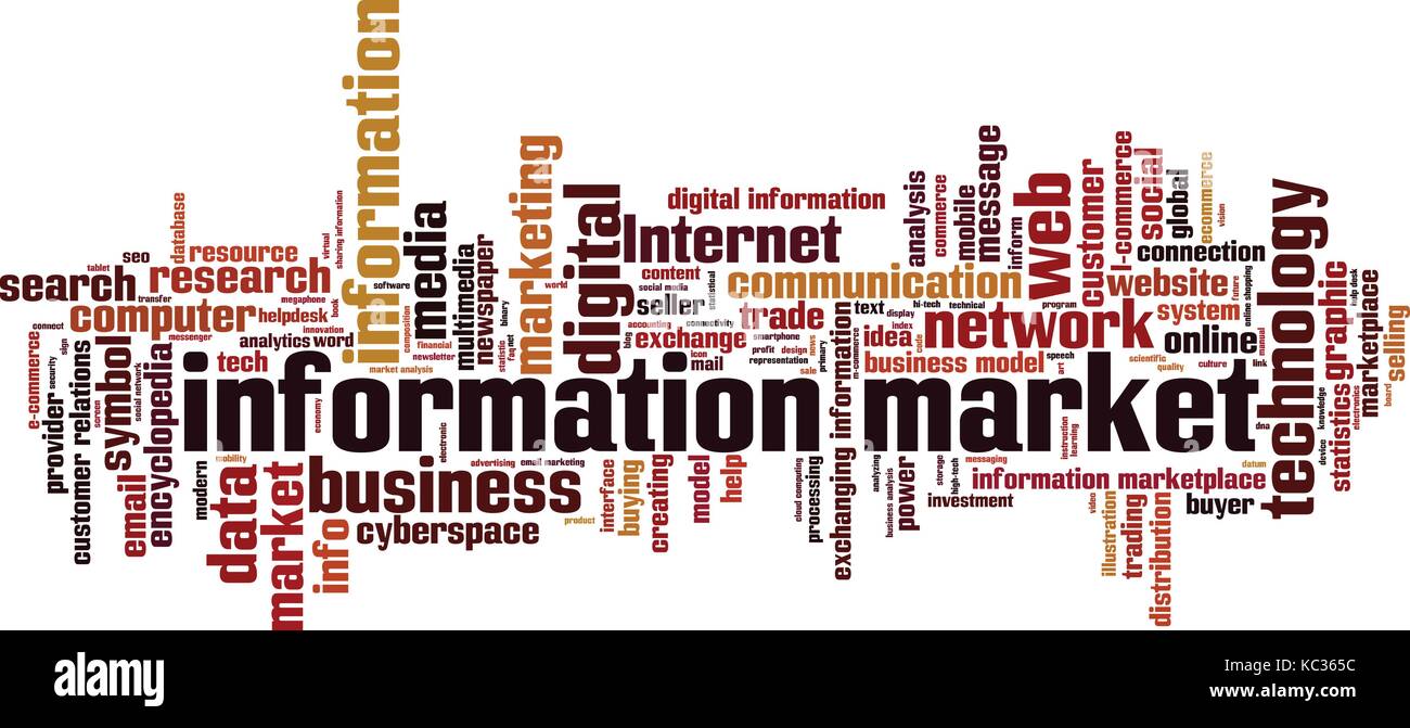 Information market word cloud concept. Vector illustration Stock Vector ...