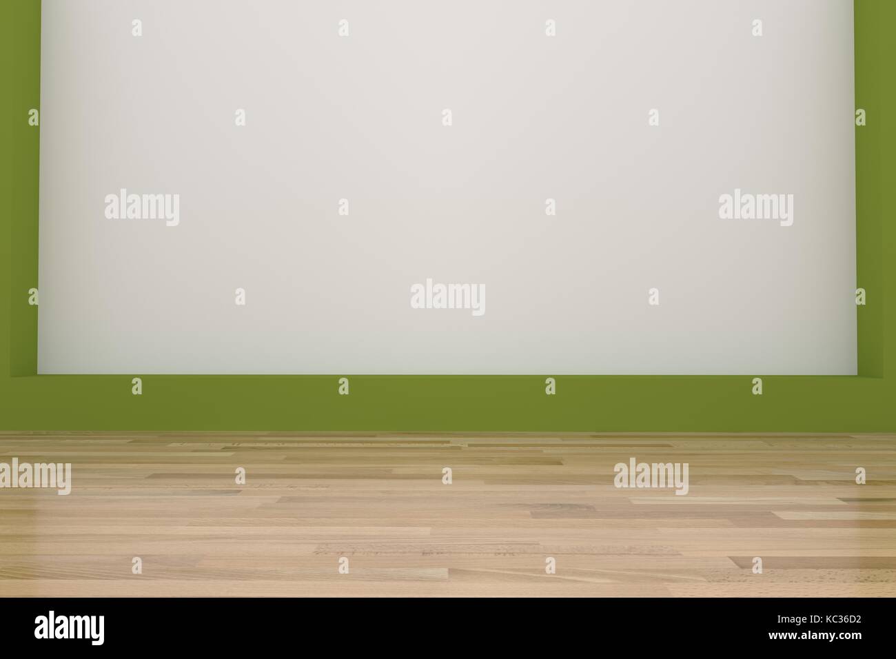 Green Empty Room Parquet Floor Stock Photos Green Empty