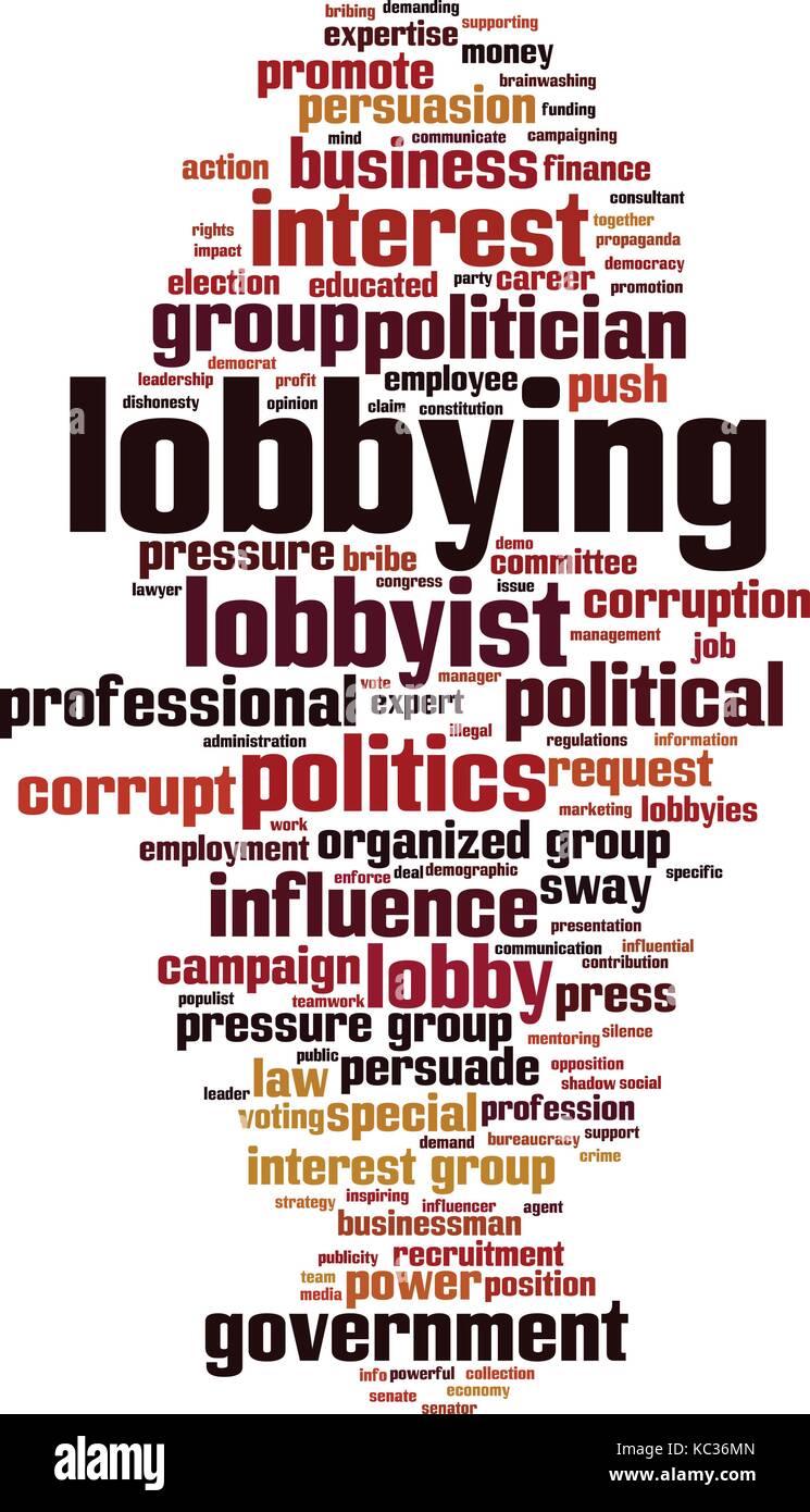 Lobbying word cloud concept. Vector illustration Stock Vector 