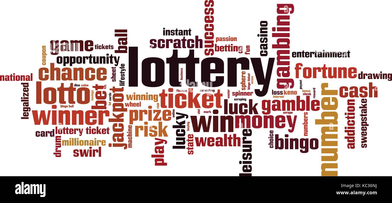 Lottery word cloud concept. Vector illustration Stock Vector