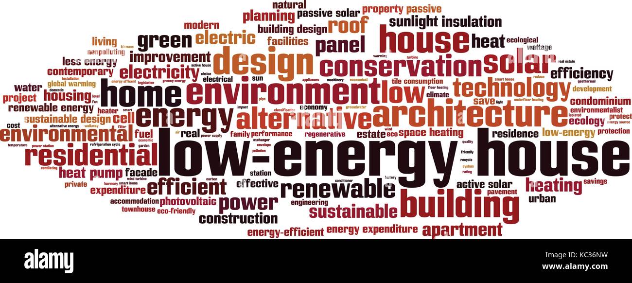 Low-energy house word cloud concept. Vector illustration Stock Vector