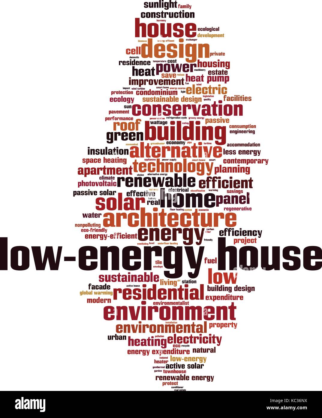 Low-energy house word cloud concept. Vector illustration Stock Vector