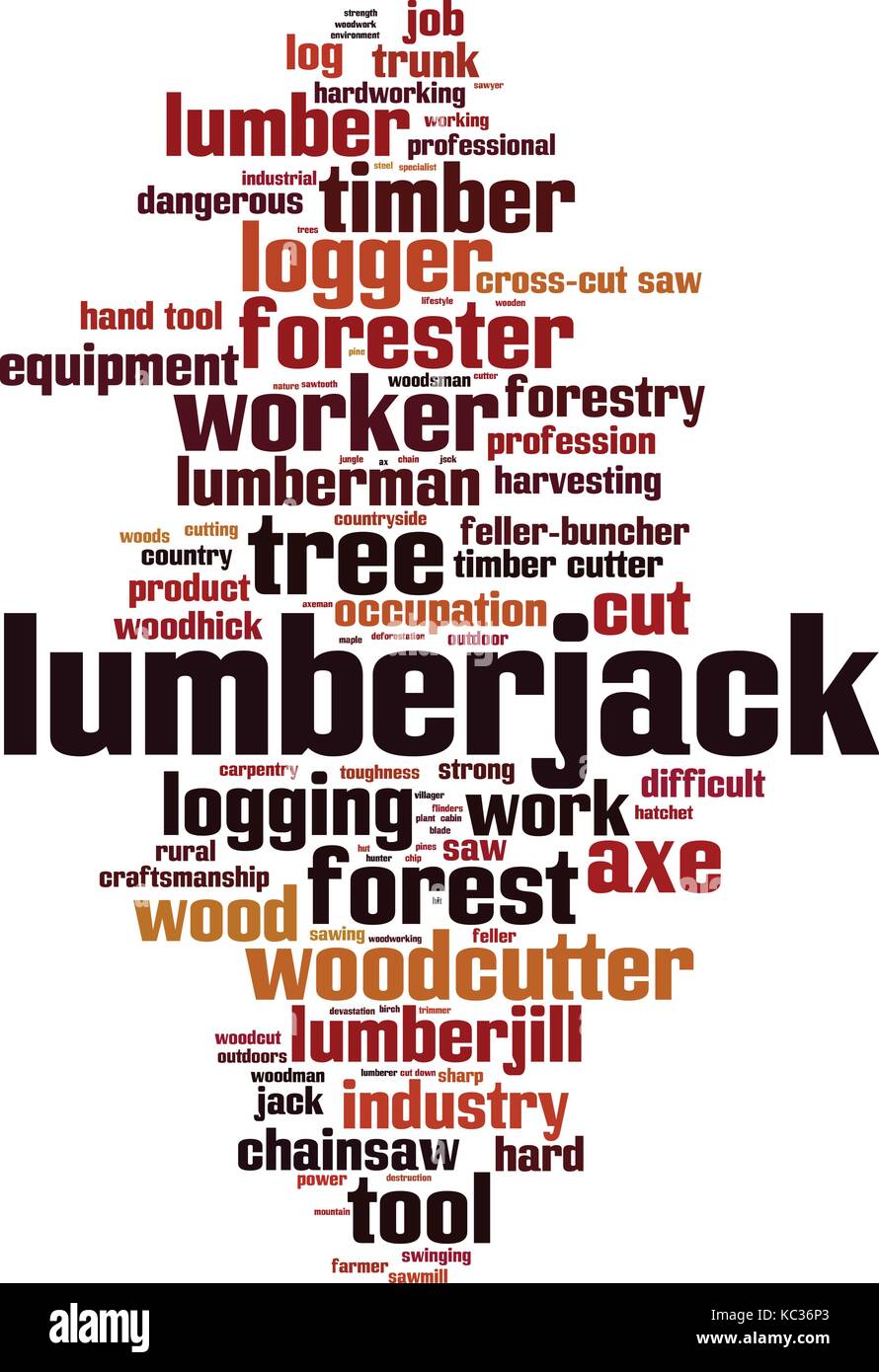 Lumberjack word cloud concept. Vector illustration Stock Vector Image