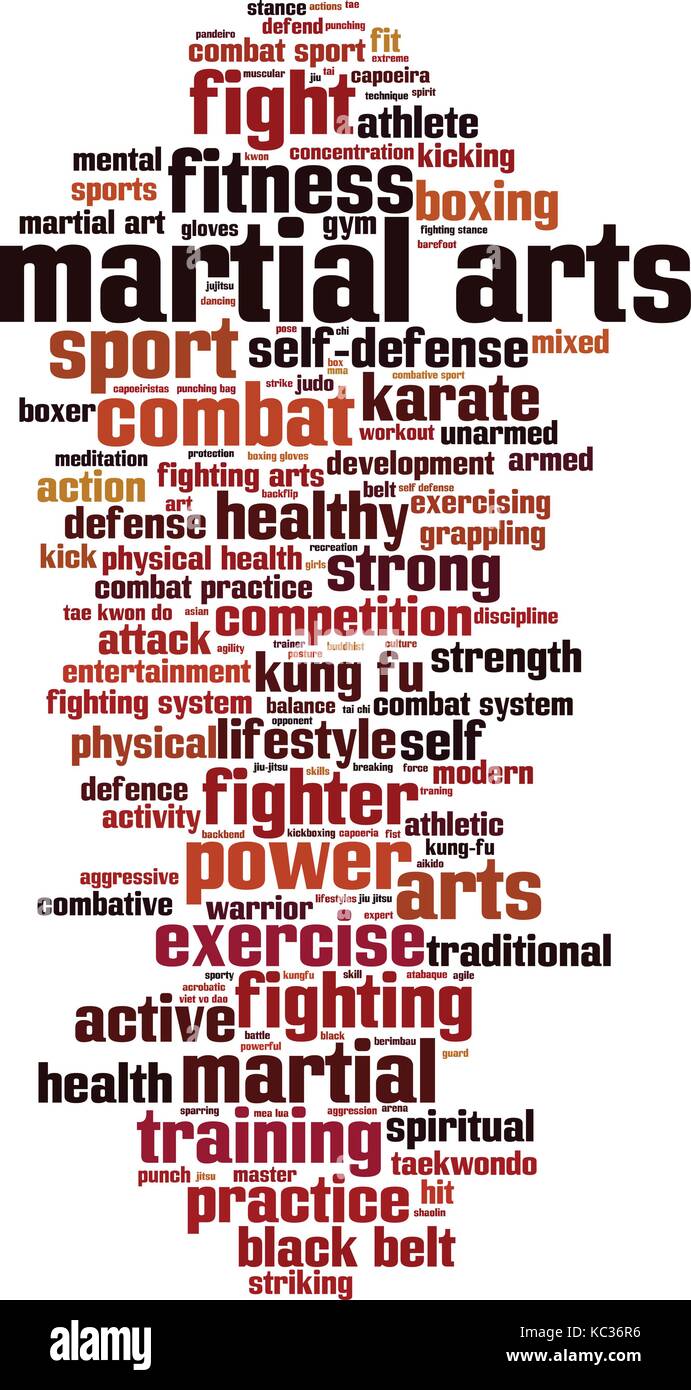 Martial arts word cloud concept. Vector illustration Stock Vector Image