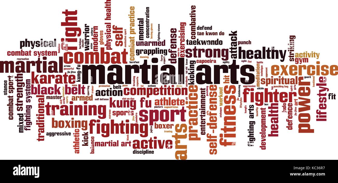 Martial arts word cloud concept. Vector illustration Stock Vector Image