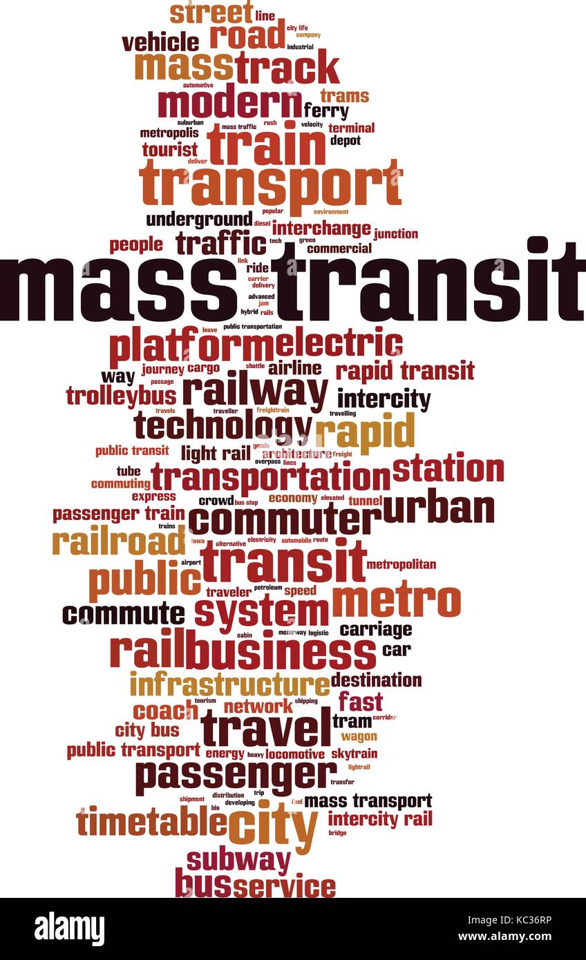 Mass transit word cloud concept. Vector illustration Stock Vector