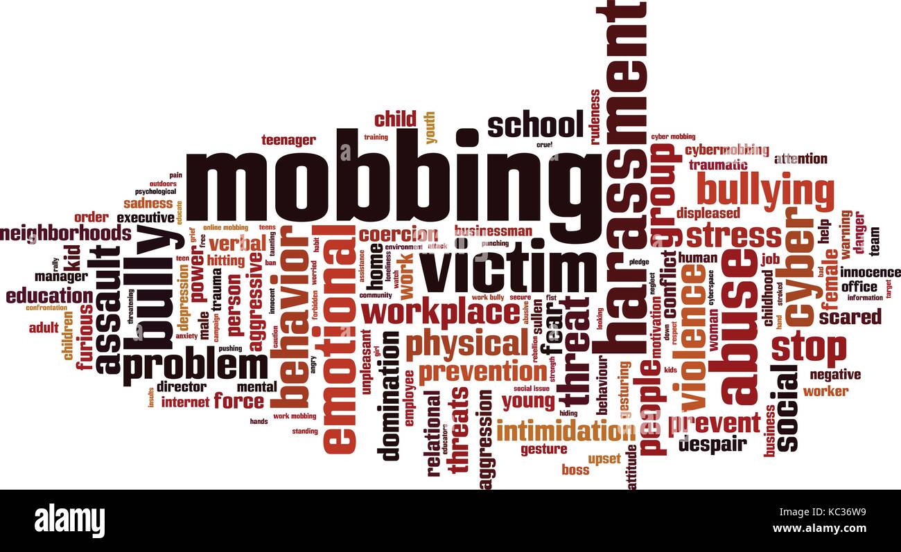 Mobbing word cloud concept. Vector illustration Stock Vector