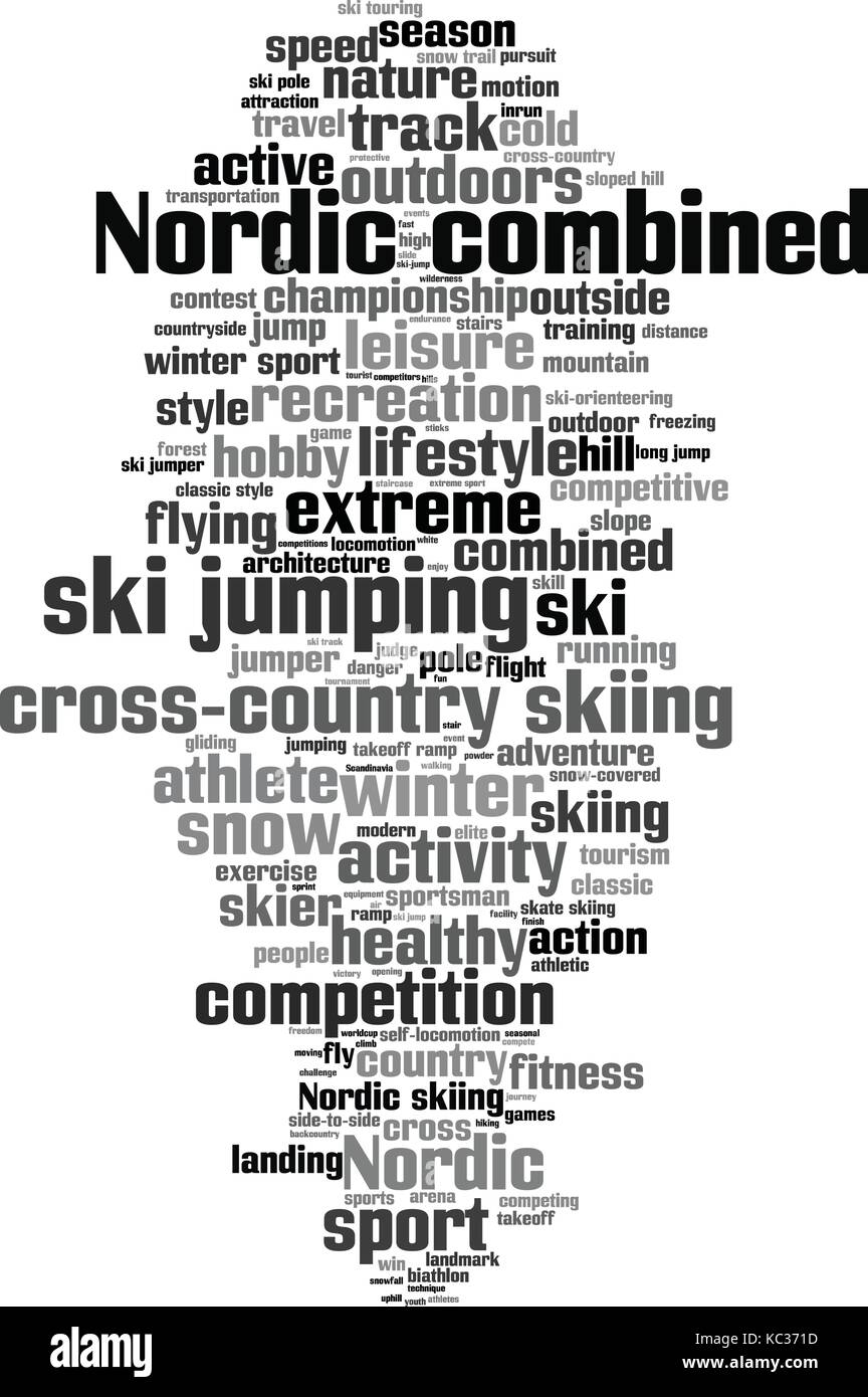 Nordic Combined Word Cloud Concept Vector Illustration Stock Vector Nordic Combined Word Cloud Concept Vector Illustration Stock Vector