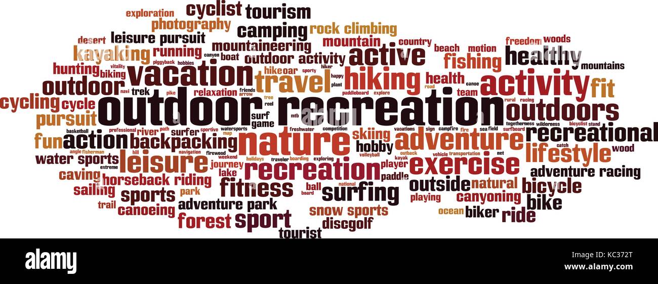 Outdoor recreation word cloud concept. Vector illustration Stock Vector Image & Art Alamy
