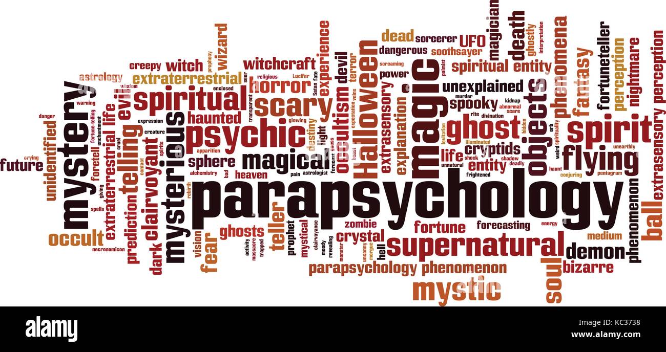 Parapsychology word cloud concept. Vector illustration Stock Vector