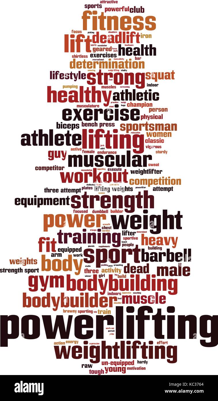 Powerlifting word cloud concept. Vector illustration Stock Vector Image