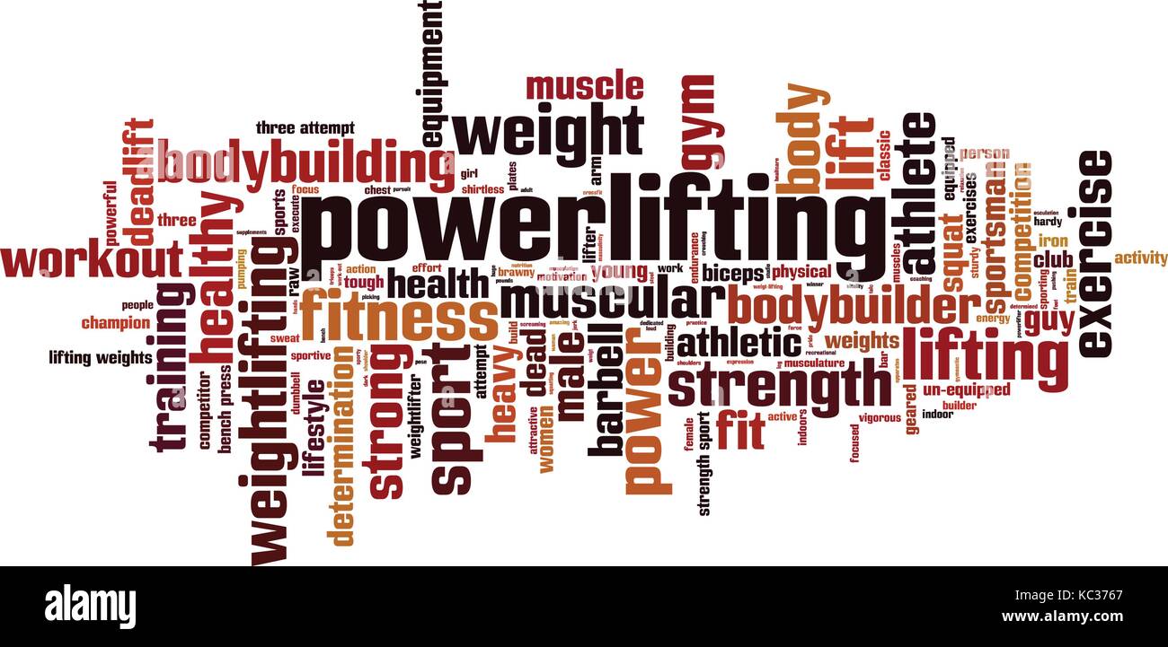 Powerlifting word cloud concept. Vector illustration Stock Vector Image