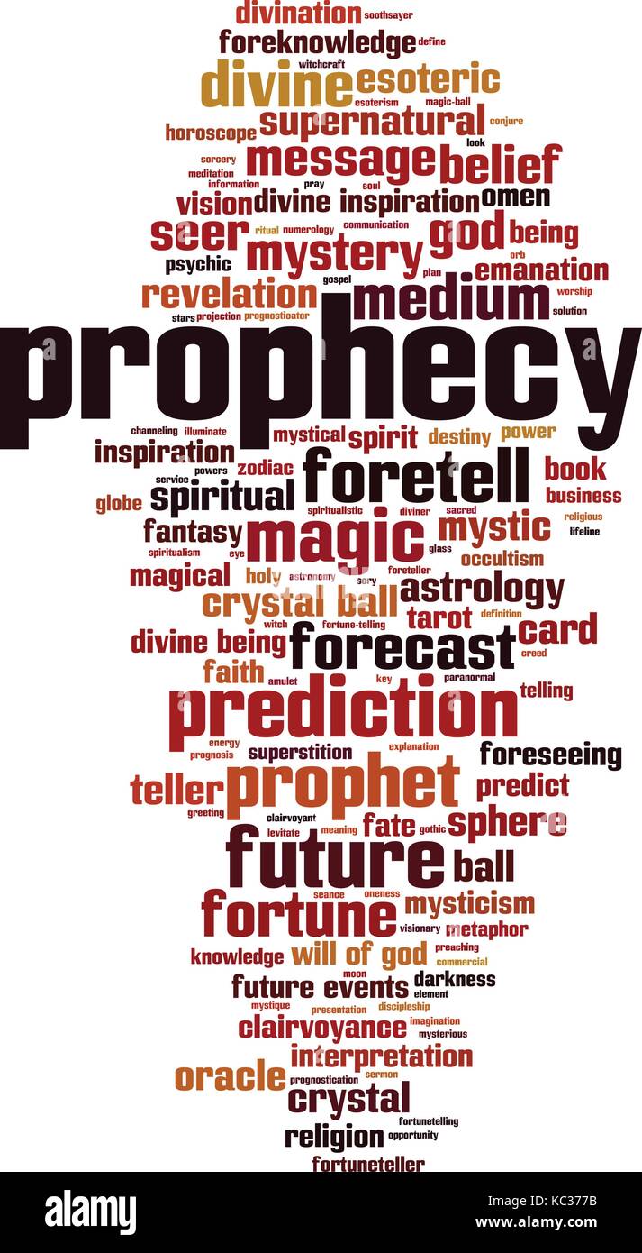 Prophecy word cloud concept. Vector illustration Stock Vector