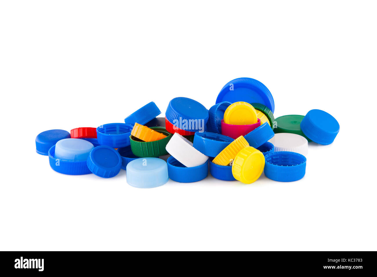Plastic bottle caps isolated on white background Stock Photo - Alamy