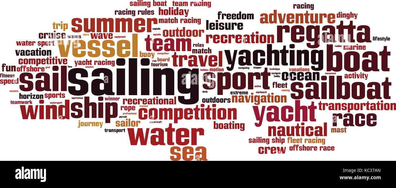 Sailing word cloud concept. Collage made of words about sailing. Vector