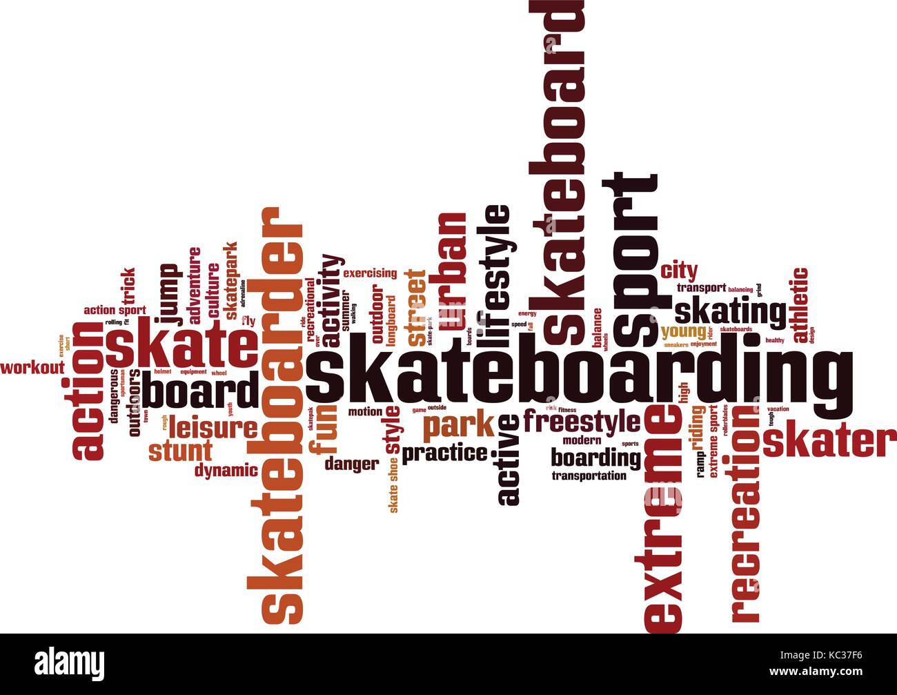 Skateboarding word cloud concept. Vector illustration Stock Vector