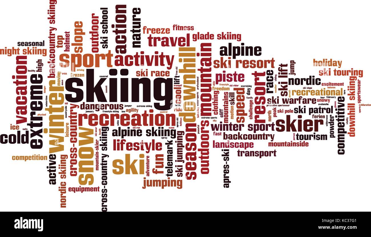 Skiing word cloud concept. Vector illustration Stock Vector Image & Art Alamy