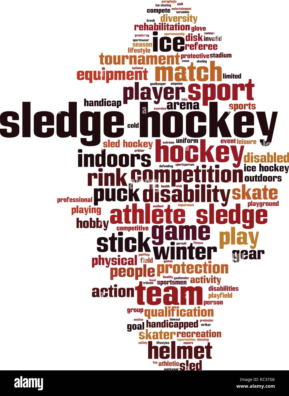 Sledge hockey word cloud concept. Vector illustration Stock Vector