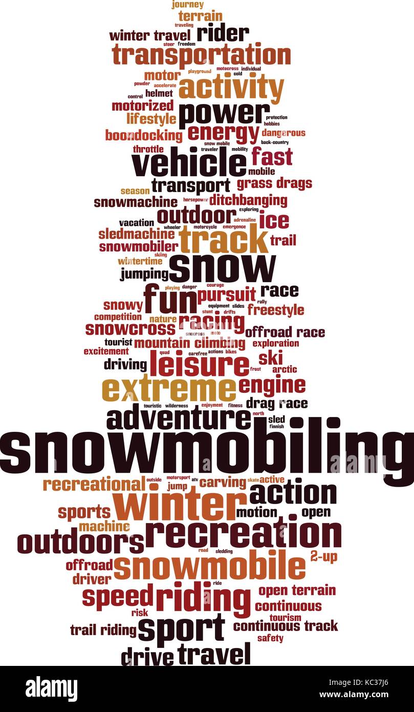 Snowmobiling word cloud concept. Vector illustration Stock Vector Image
