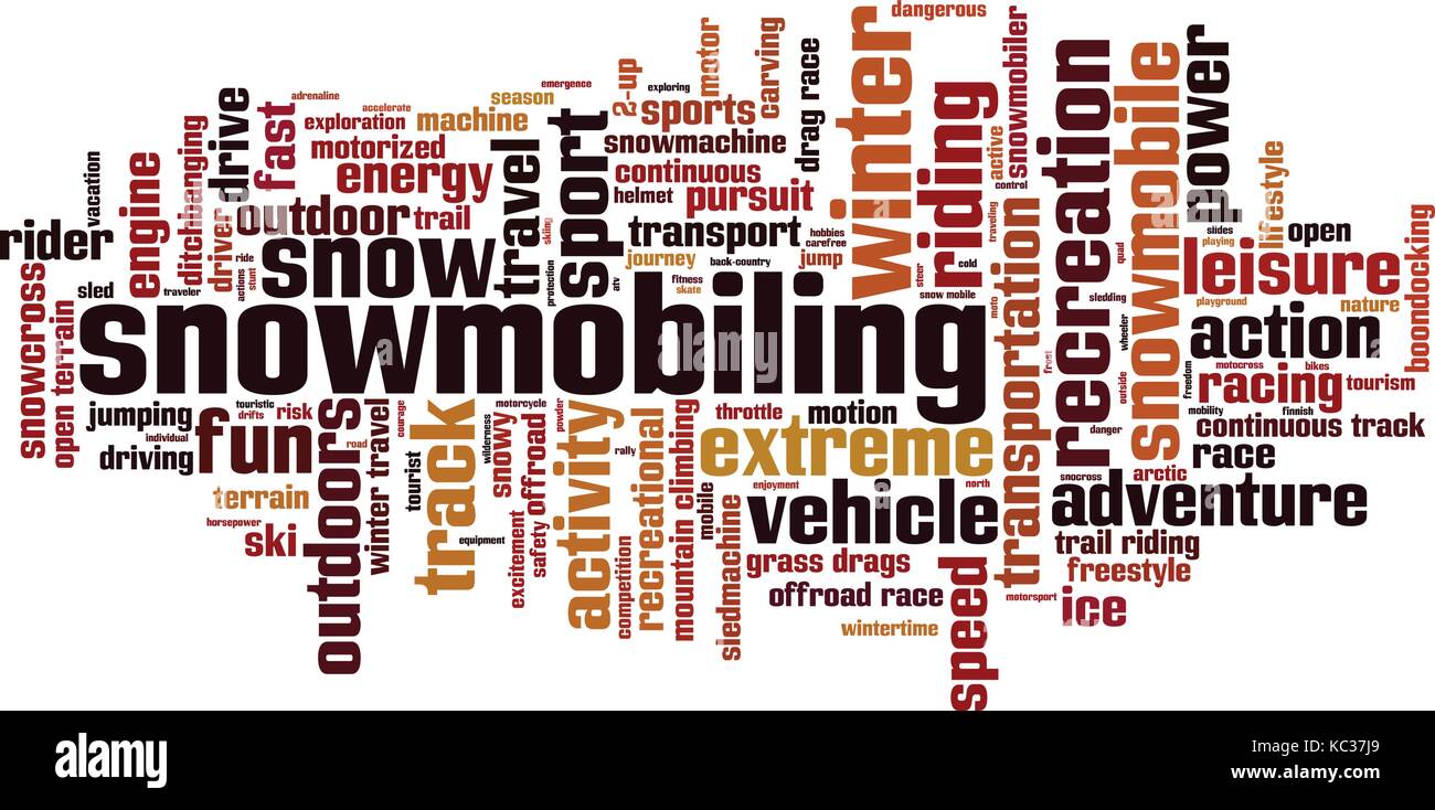 Snowmobiling word cloud concept. Vector illustration Stock Vector Image